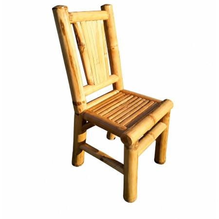 Bamboo Side Chair with Rattan Backrest