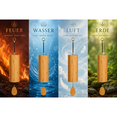Koshi Klangspiel aus Bambus – Terra | Aqua | Aria | Ignis – Original handgefertigt in Frankreich