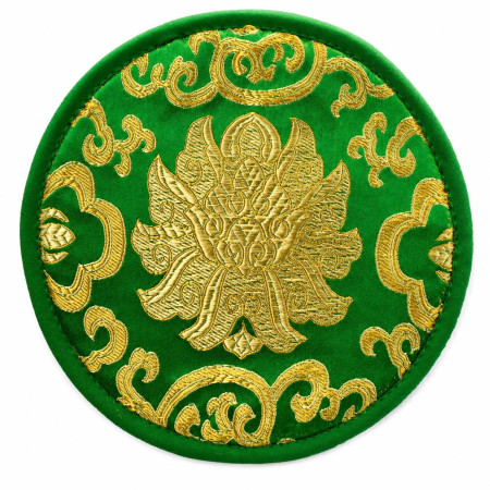 Runde Klangschalen-Kissen mit Lotus Muster-grün