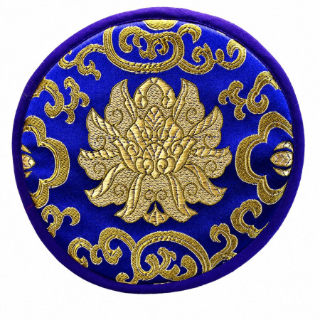 Runde Klangschalen-Kissen mit Lotus Muster-blau