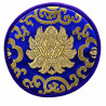 Runde Klangschalen-Kissen mit Lotus Muster-blau