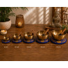 Runde Klangschalen-Kissen mit Lotus Muster-blau