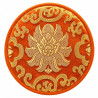 Runde Klangschalen-Kissen mit Lotus Muster orange
