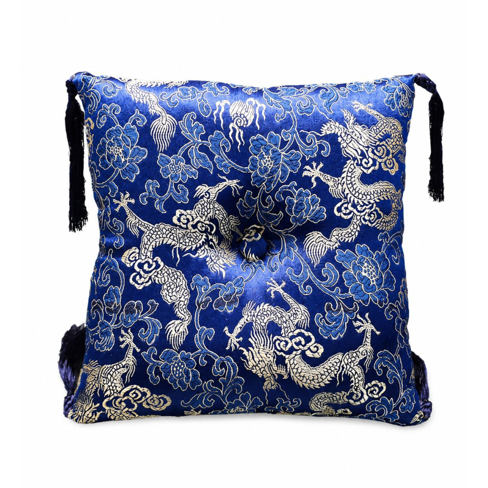 Klangschalen-Kissen "Drache" blau