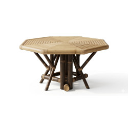 Octagonal Bamboo Card Table