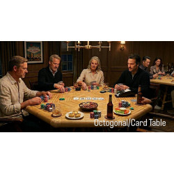 Octagonal Bamboo Card Table