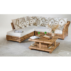 Cebu 3-Piece Bamboo Sectional Sofa Set