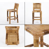 Bamboo Bar Stool with Bamboo Backrest