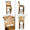 Bamboo Bar Stool with Rattan Backrest