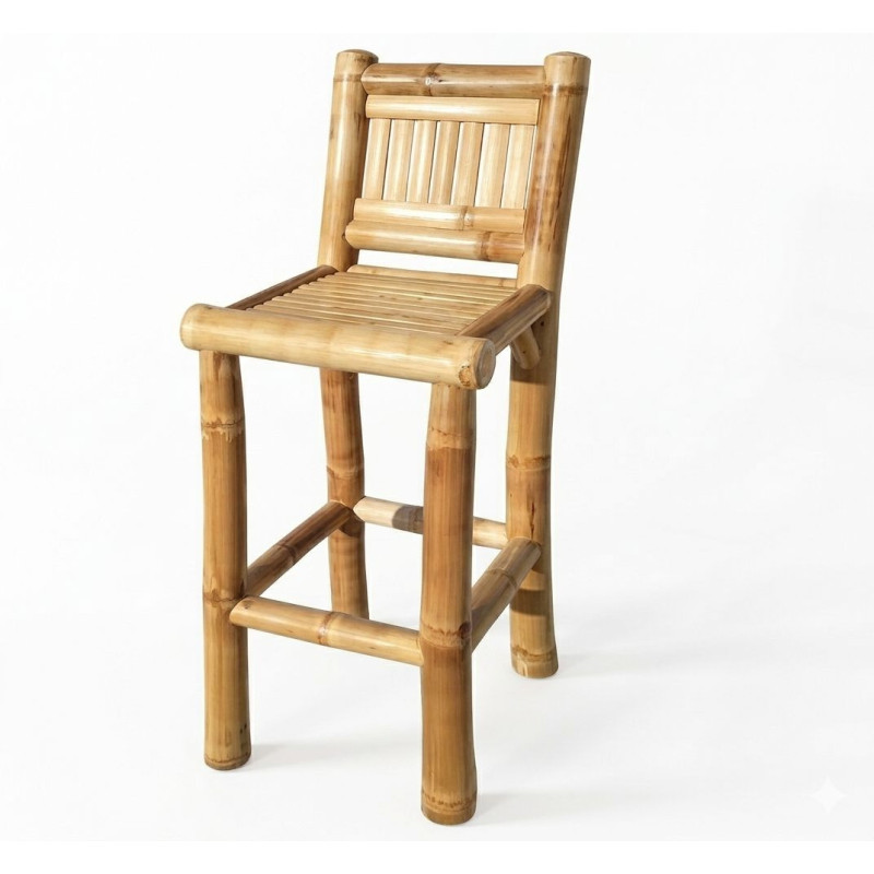 Bamboo Bar Chair with Bamboo Backrest