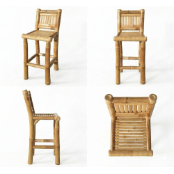 Bamboo Bar Chair with Bamboo Backrest